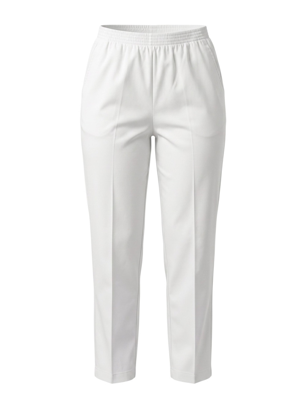 Alfred Dunner White Pull-On Pants Elastic Waist Straight Leg Stretch Cotton 12 - Picture 1 of 4